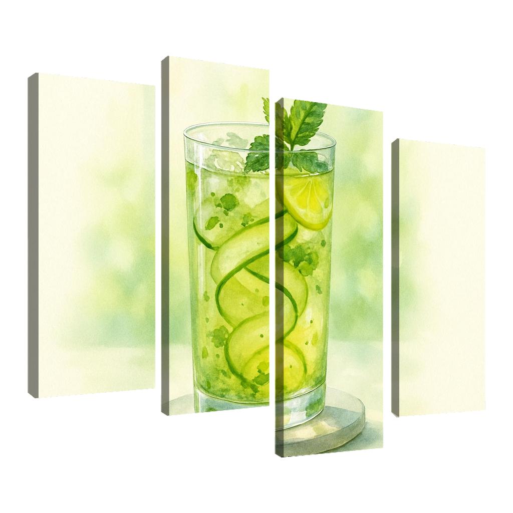 Herbed Lemon Iced Green Tea With Cucumber Ribbon art trends