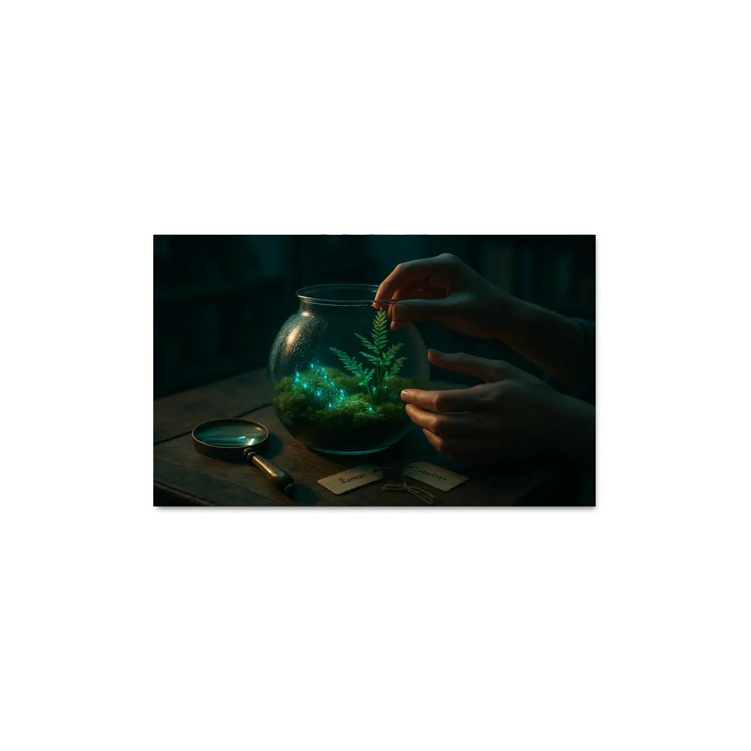 Bioluminescent Night Terrarium premium artwork frames