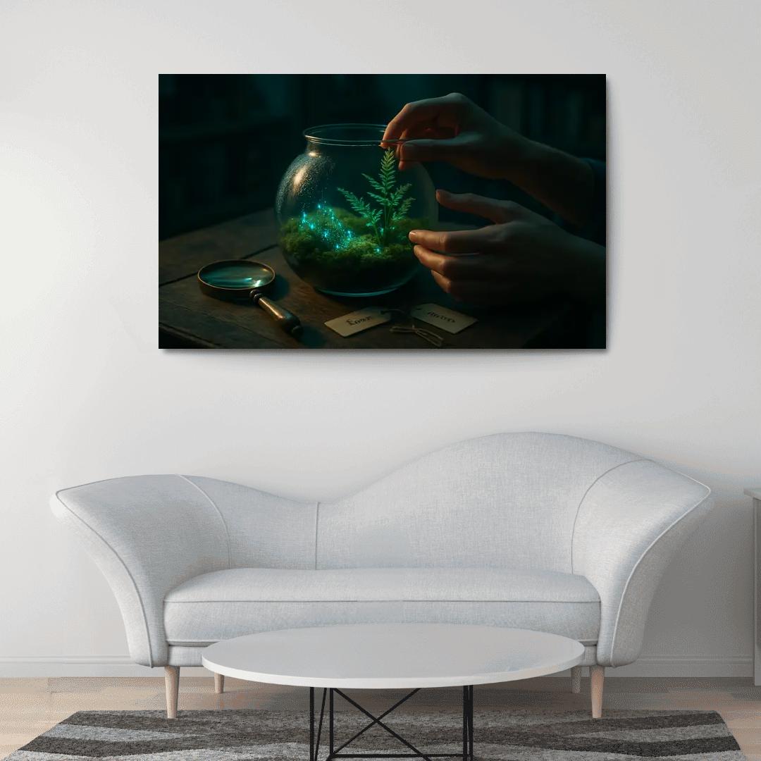 Bioluminescent Night Terrarium premium artwork frames