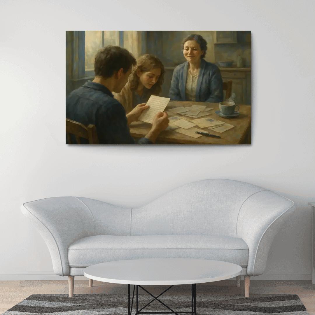 Letters Across The Kitchen Table abstract paintings frame