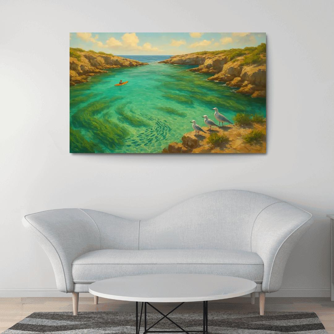 Hidden Seagrass Lagoon custom paintings frame