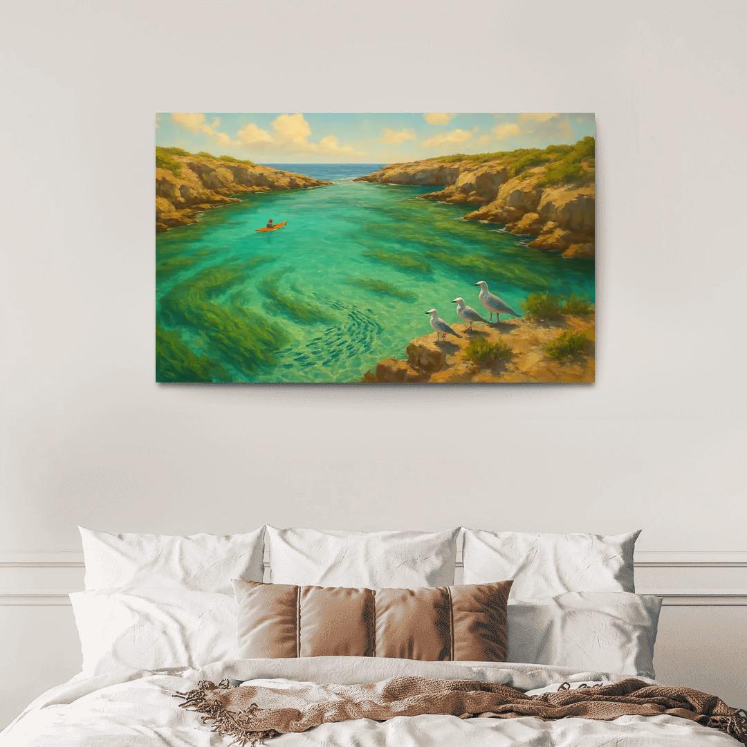 Hidden Seagrass Lagoon custom paintings frame