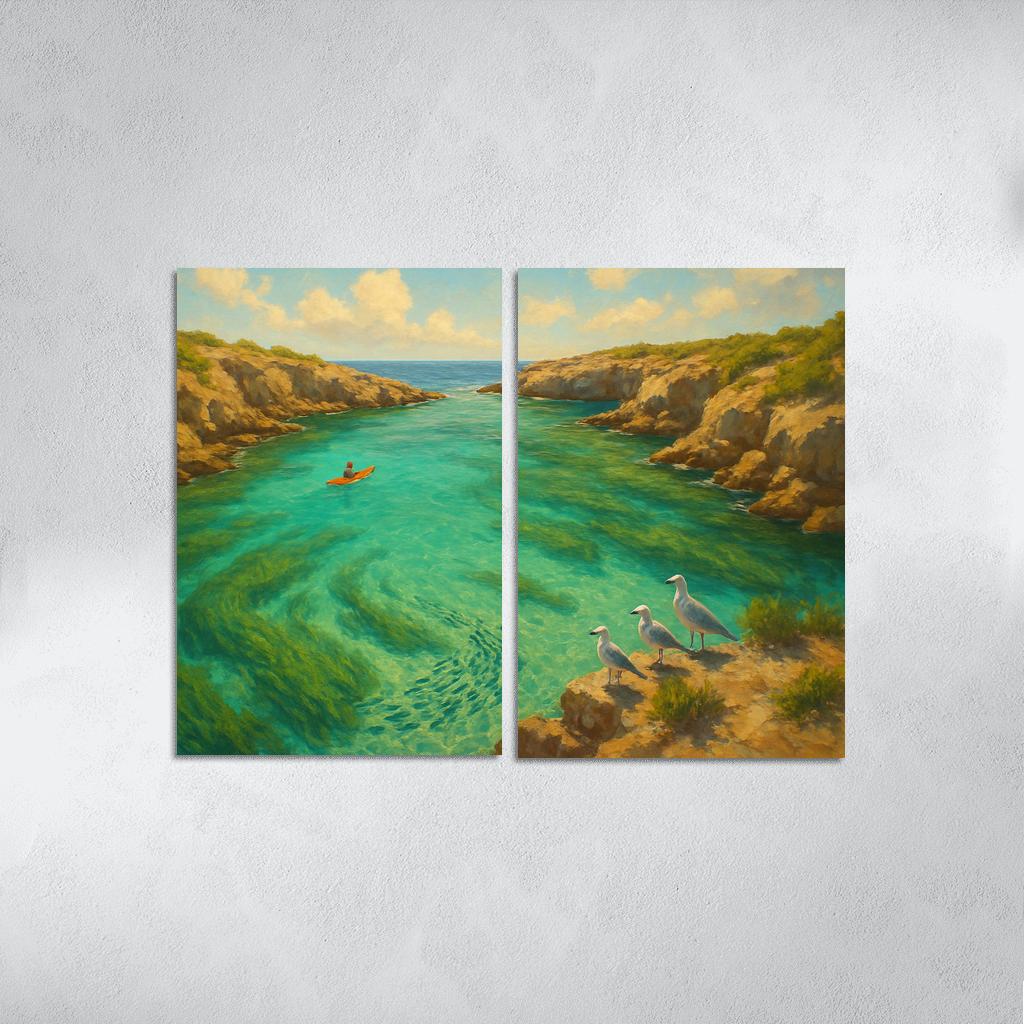 Hidden Seagrass Lagoon custom paintings frame