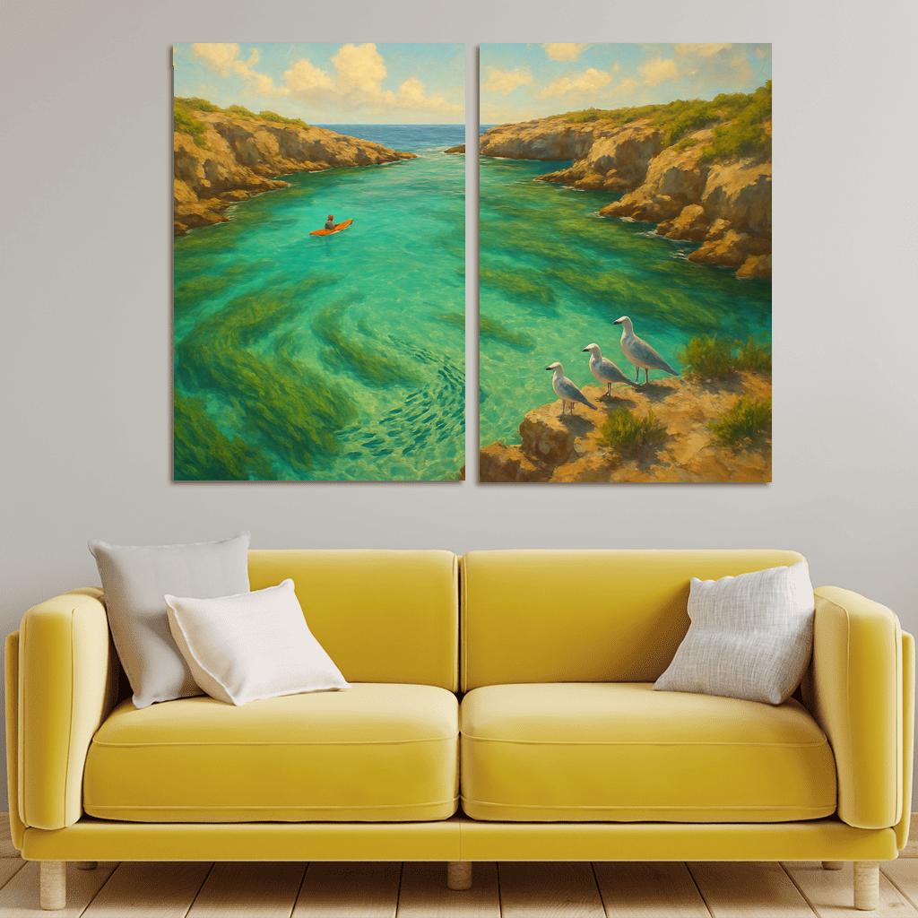 Hidden Seagrass Lagoon custom paintings frame