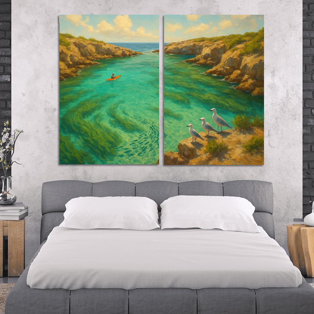 Hidden Seagrass Lagoon custom paintings frame