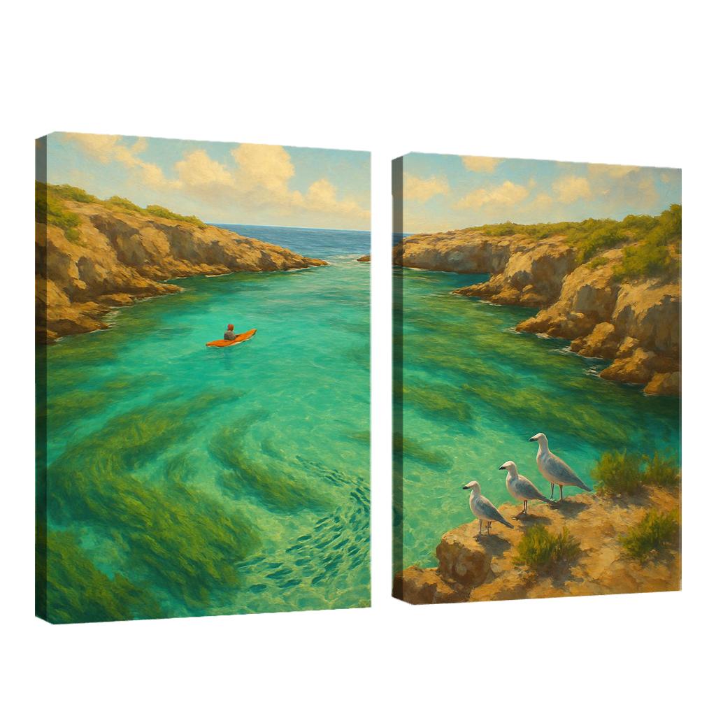 Hidden Seagrass Lagoon custom paintings frame