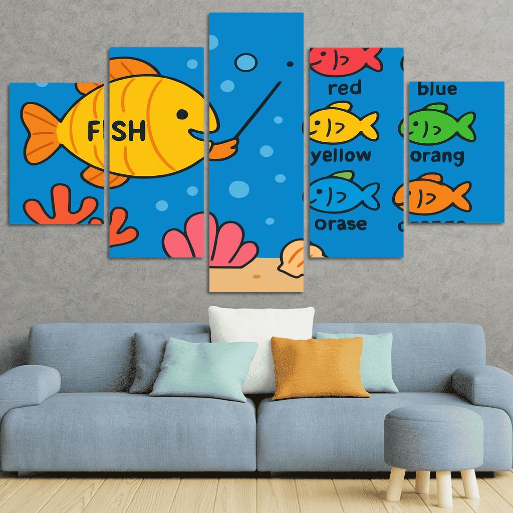 Coral School Of Fish framed paintings