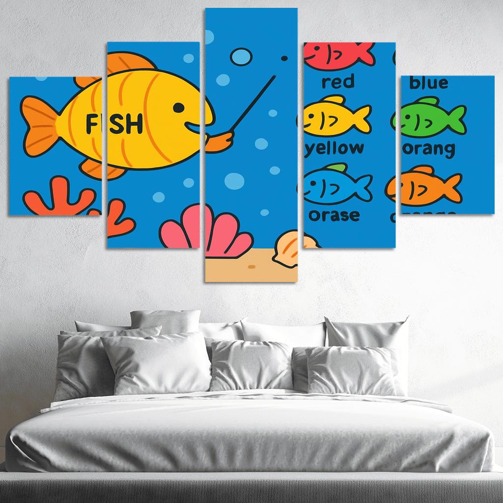 Coral School Of Fish framed paintings