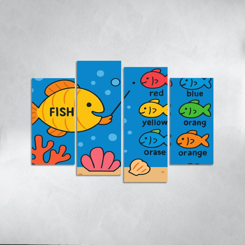 Coral School Of Fish framed paintings
