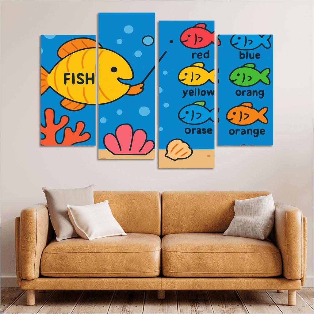 Coral School Of Fish framed paintings