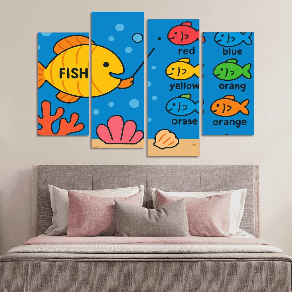 Coral School Of Fish framed paintings