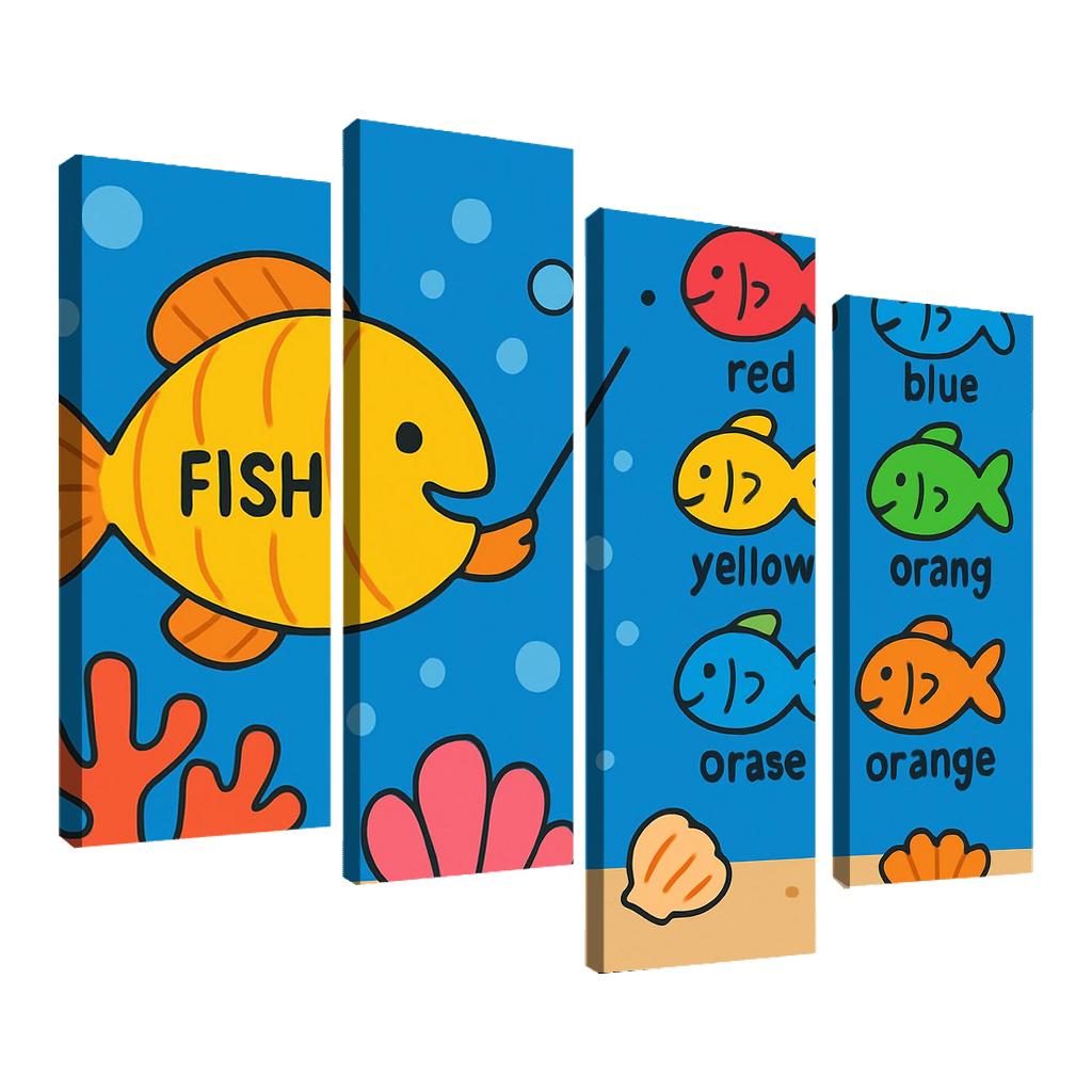 Coral School Of Fish framed paintings