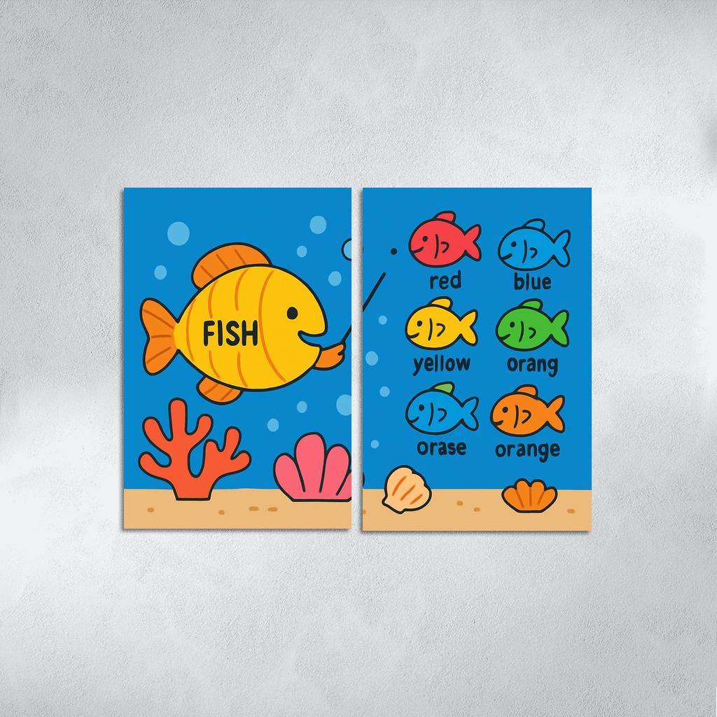 Coral School Of Fish framed paintings