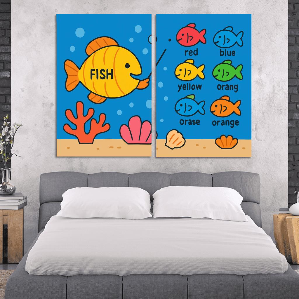 Coral School Of Fish framed paintings