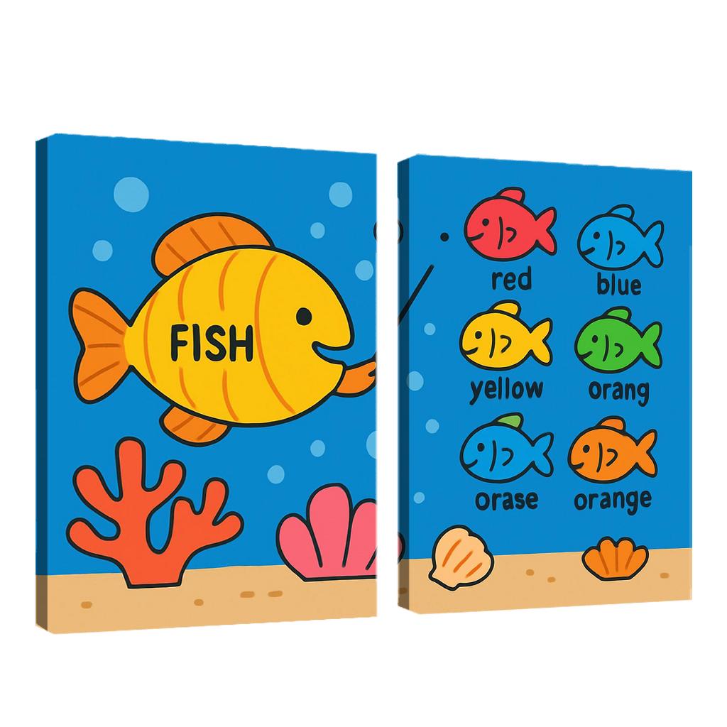 Coral School Of Fish framed paintings