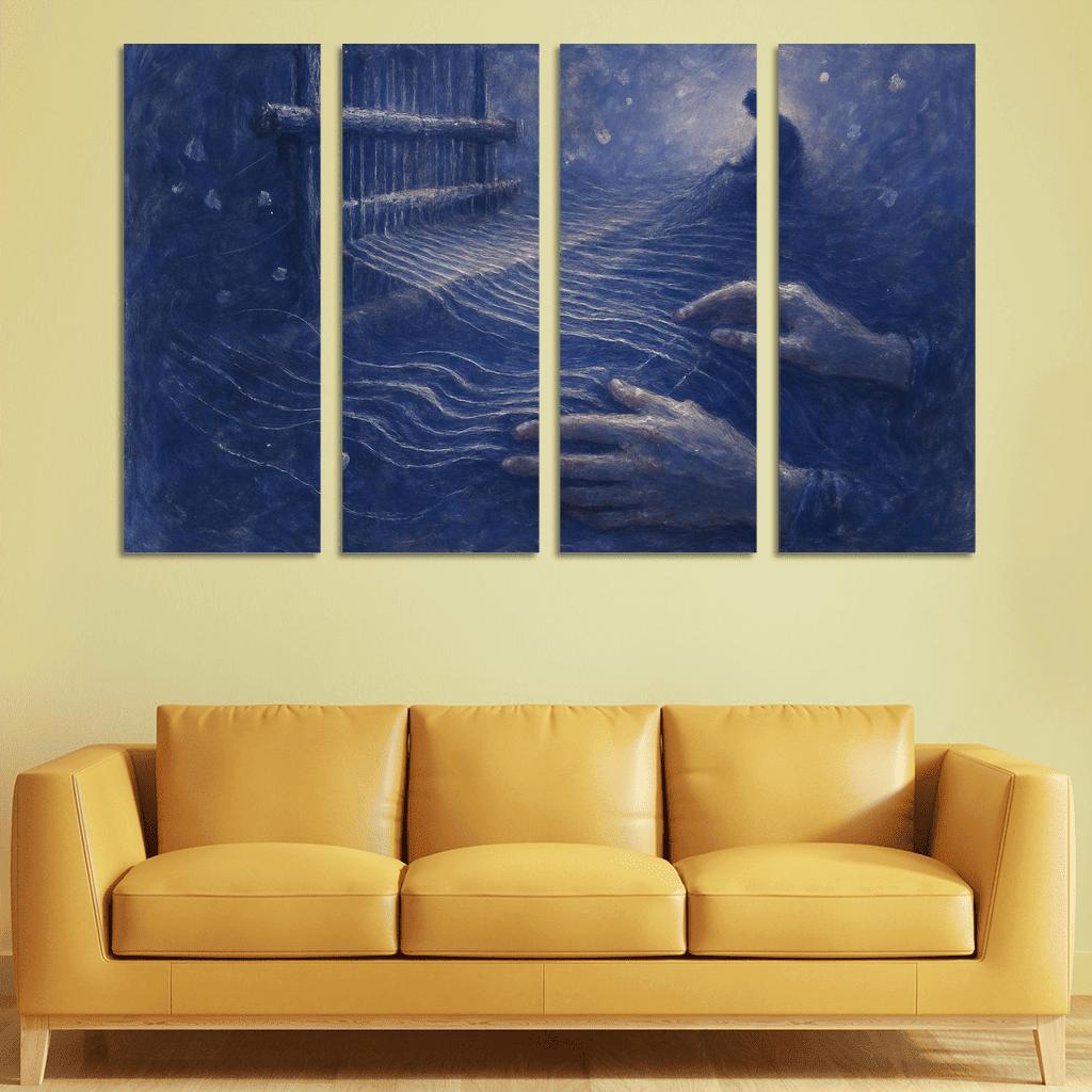 Memory Loom Of Echoes canvas paintings frame