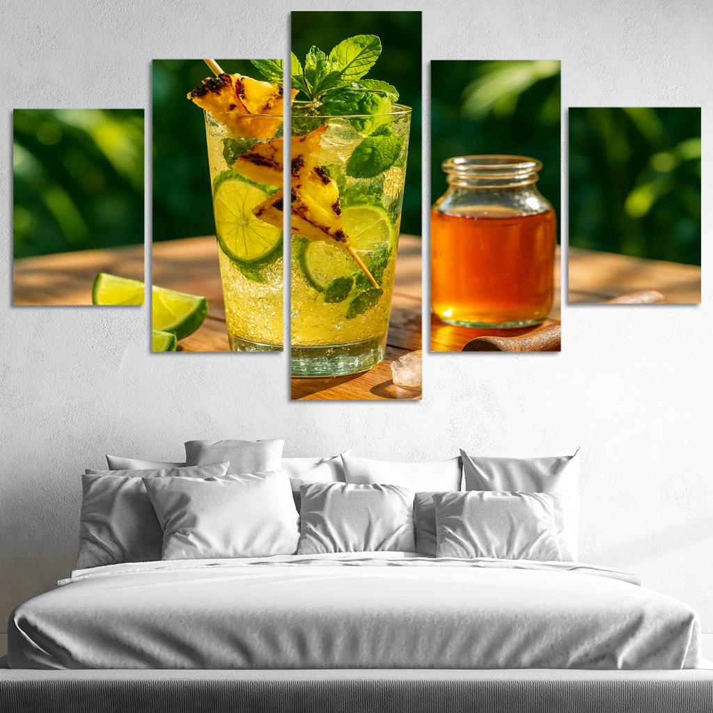Charred Pineapple Lime Shrub With Mint Soda art trends