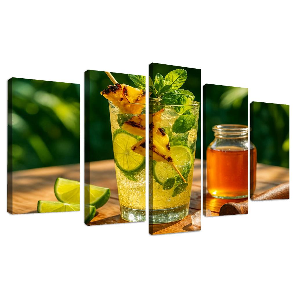 Charred Pineapple Lime Shrub With Mint Soda art trends