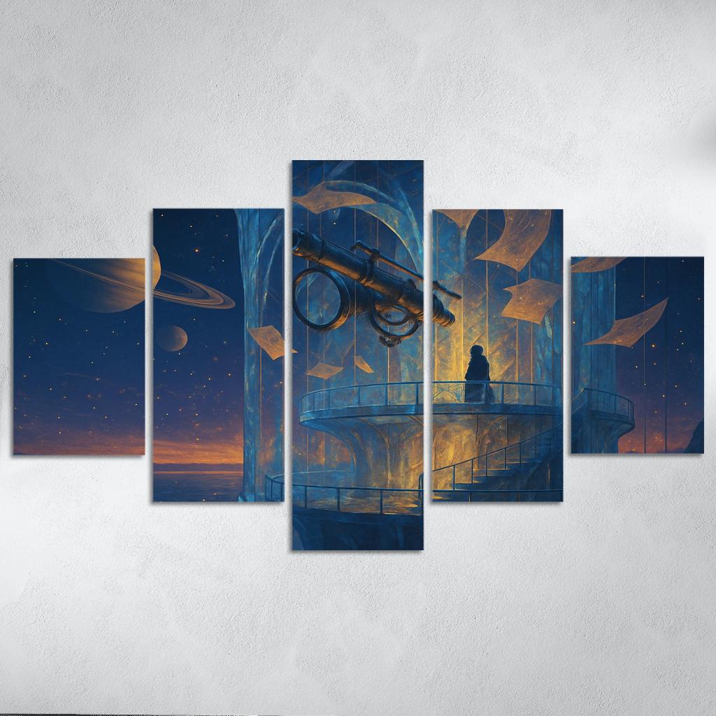 Glassfall Observatory Of Morrow multi-panel paintings