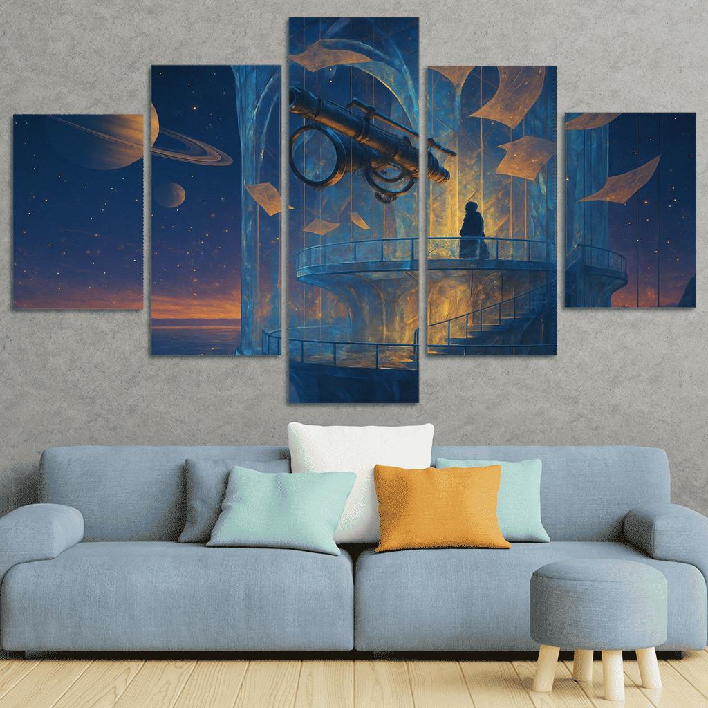 Glassfall Observatory Of Morrow multi-panel paintings