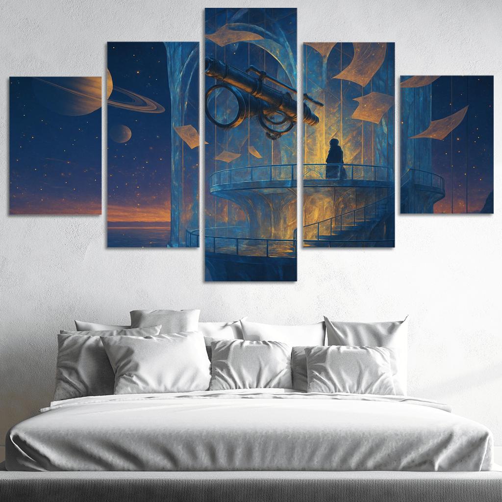 Glassfall Observatory Of Morrow multi-panel paintings