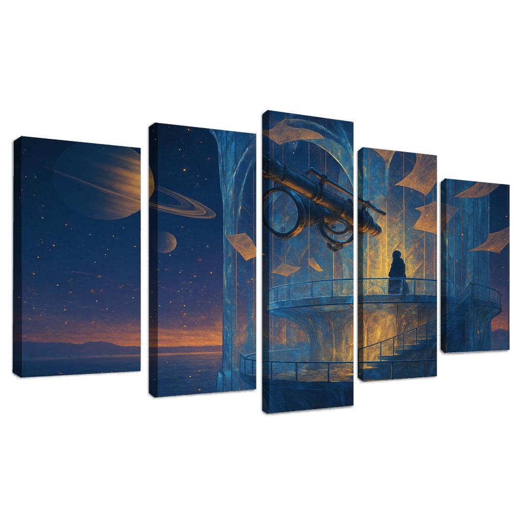 Glassfall Observatory Of Morrow multi-panel paintings