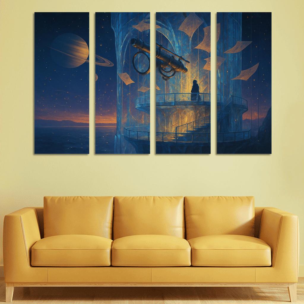 Glassfall Observatory Of Morrow multi-panel paintings