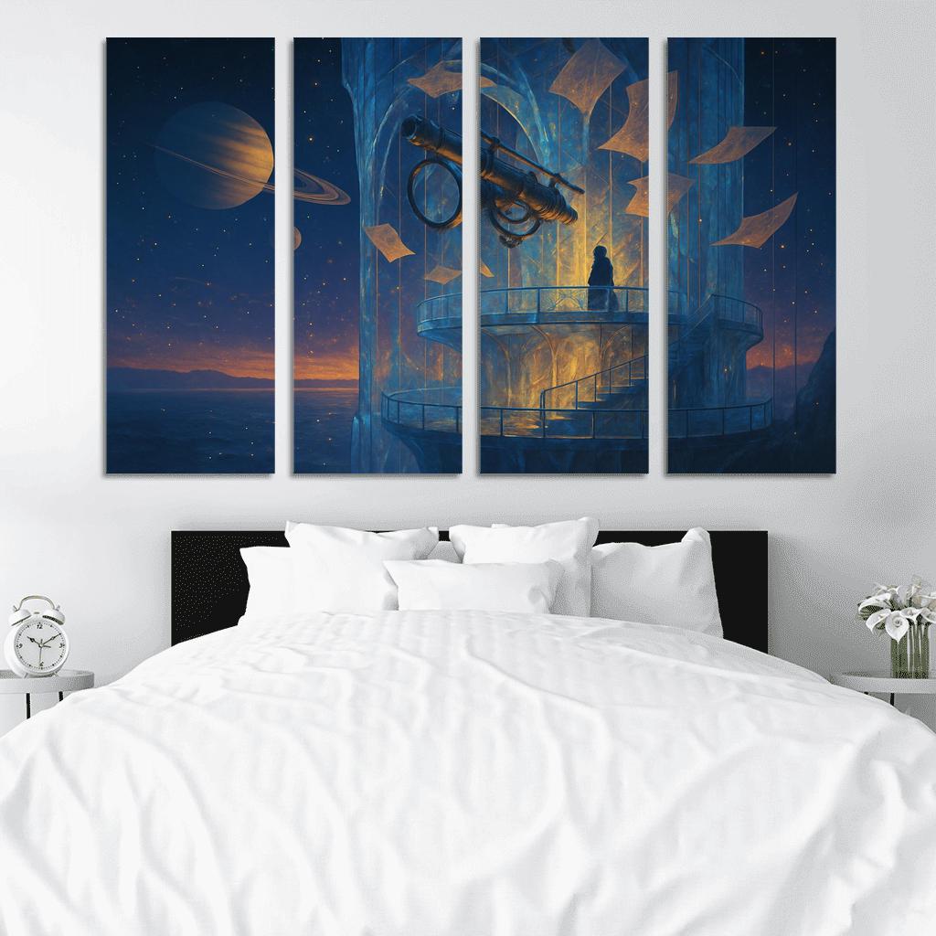 Glassfall Observatory Of Morrow multi-panel paintings