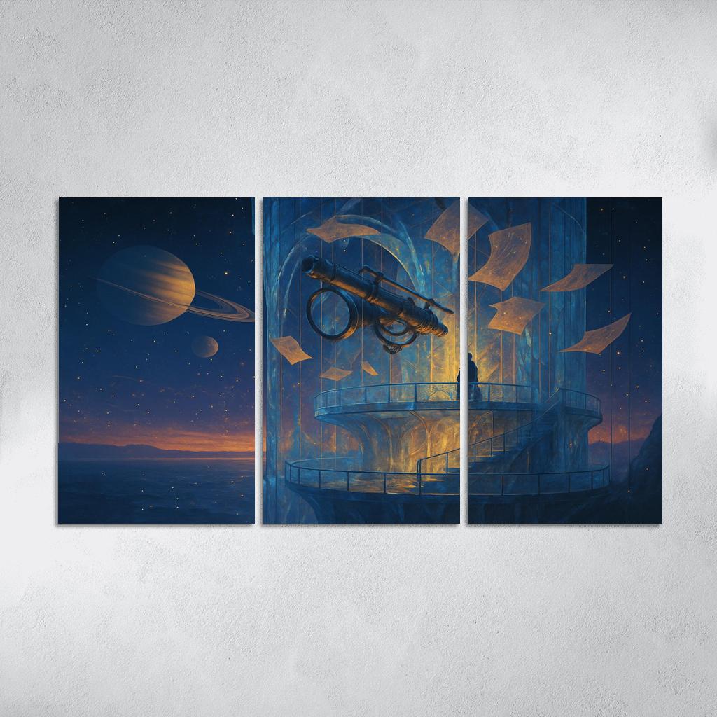 Glassfall Observatory Of Morrow multi-panel paintings