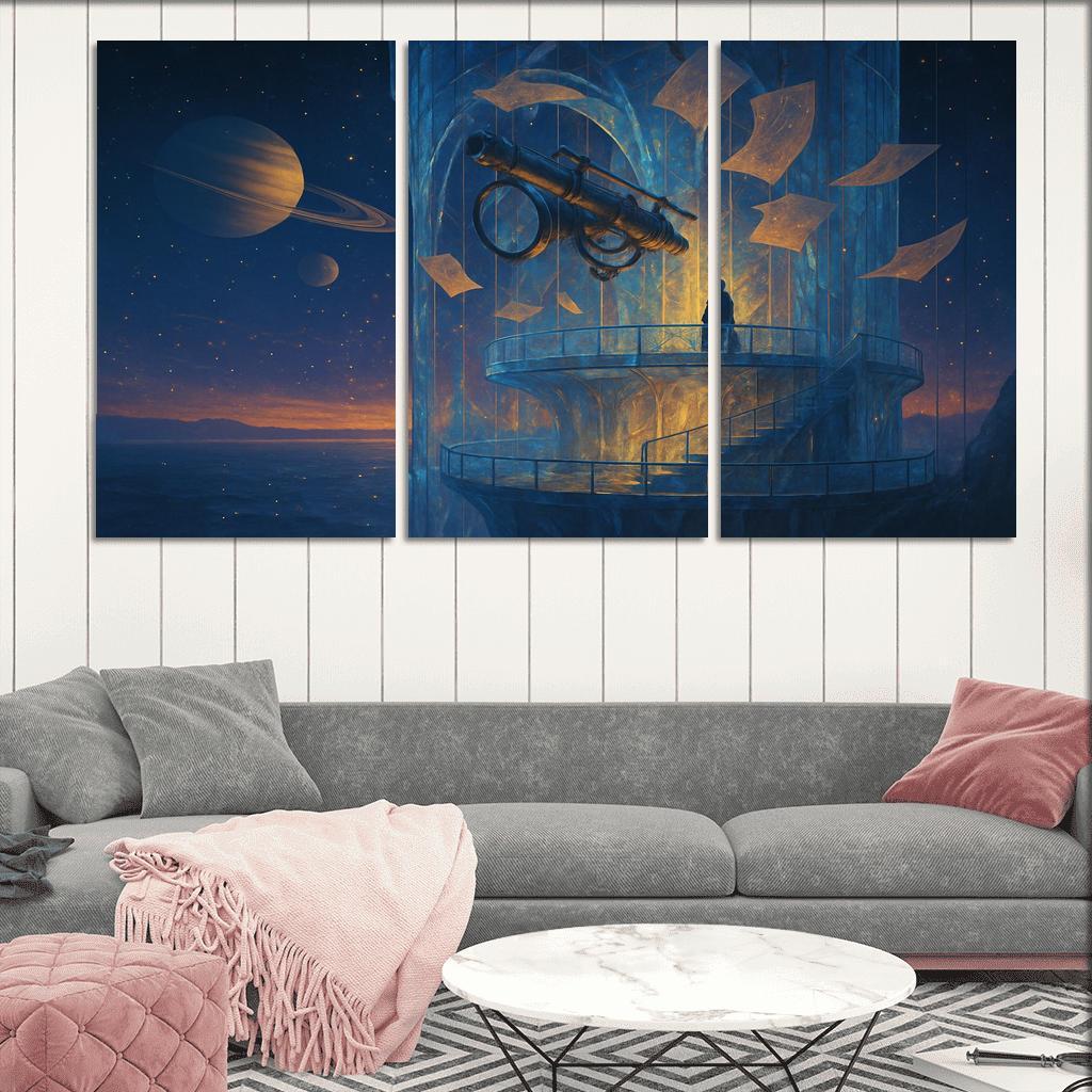 Glassfall Observatory Of Morrow multi-panel paintings