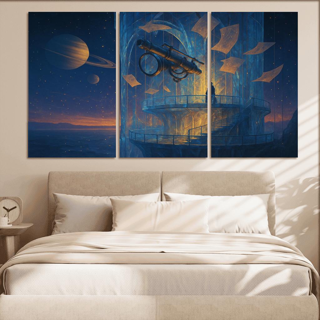 Glassfall Observatory Of Morrow multi-panel paintings