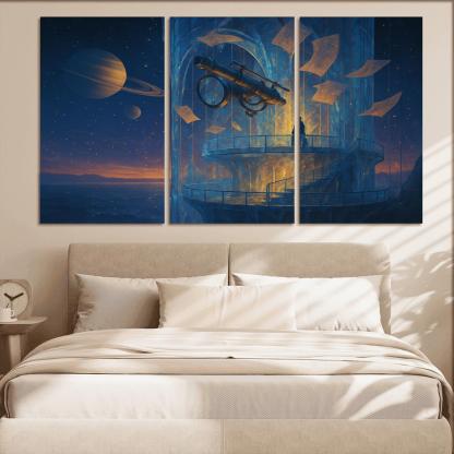 Glassfall Observatory Of Morrow multi-panel paintings