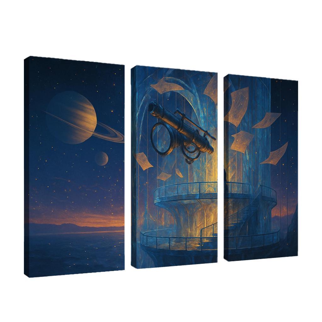 Glassfall Observatory Of Morrow multi-panel paintings