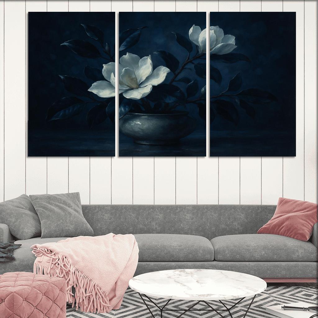 Moonlit Magnolia Nocturne wall art