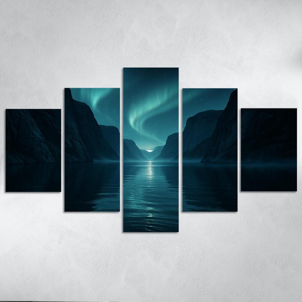 Auroral Fjord Of Glasswater abstract paintings frame
