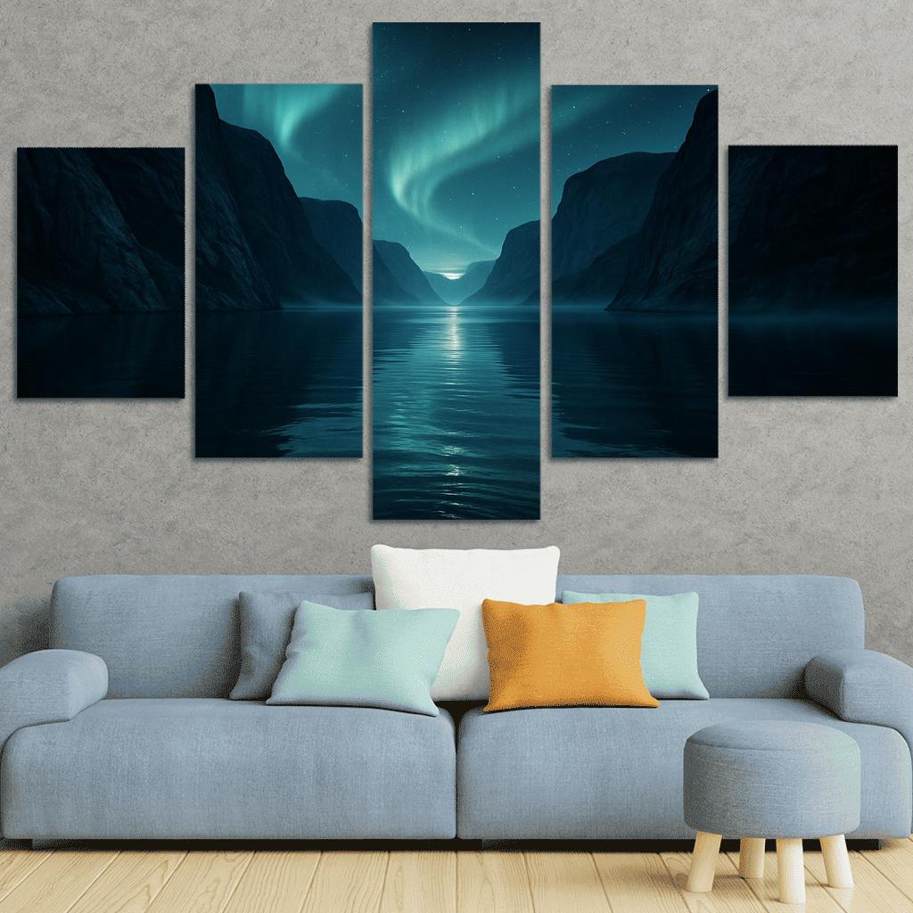 Auroral Fjord Of Glasswater abstract paintings frame