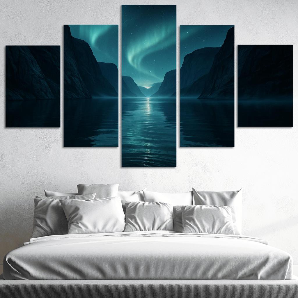 Auroral Fjord Of Glasswater abstract paintings frame