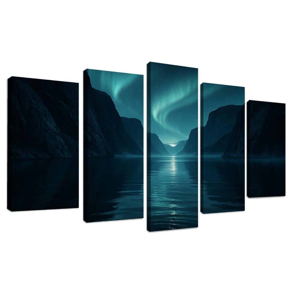 Auroral Fjord Of Glasswater abstract paintings frame