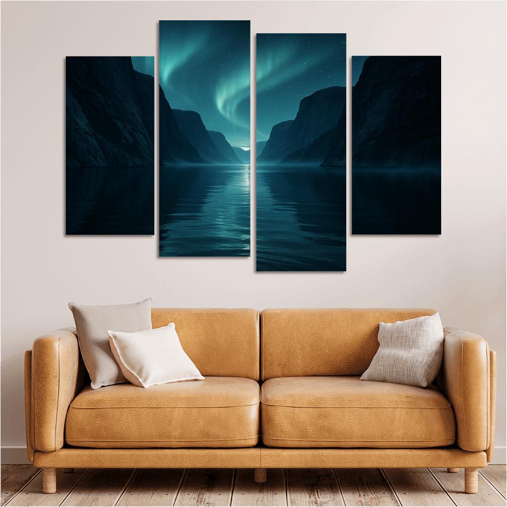 Auroral Fjord Of Glasswater abstract paintings frame