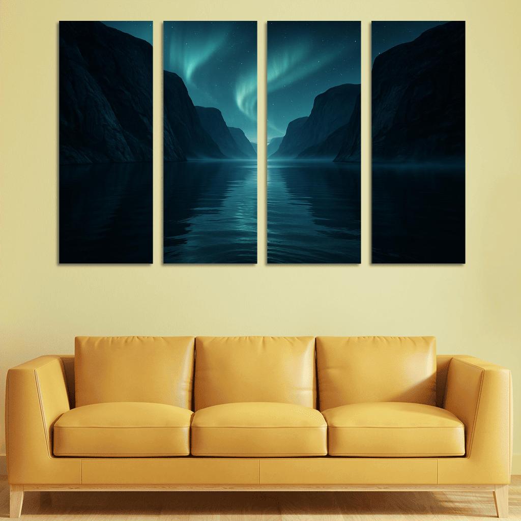 Auroral Fjord Of Glasswater abstract paintings frame