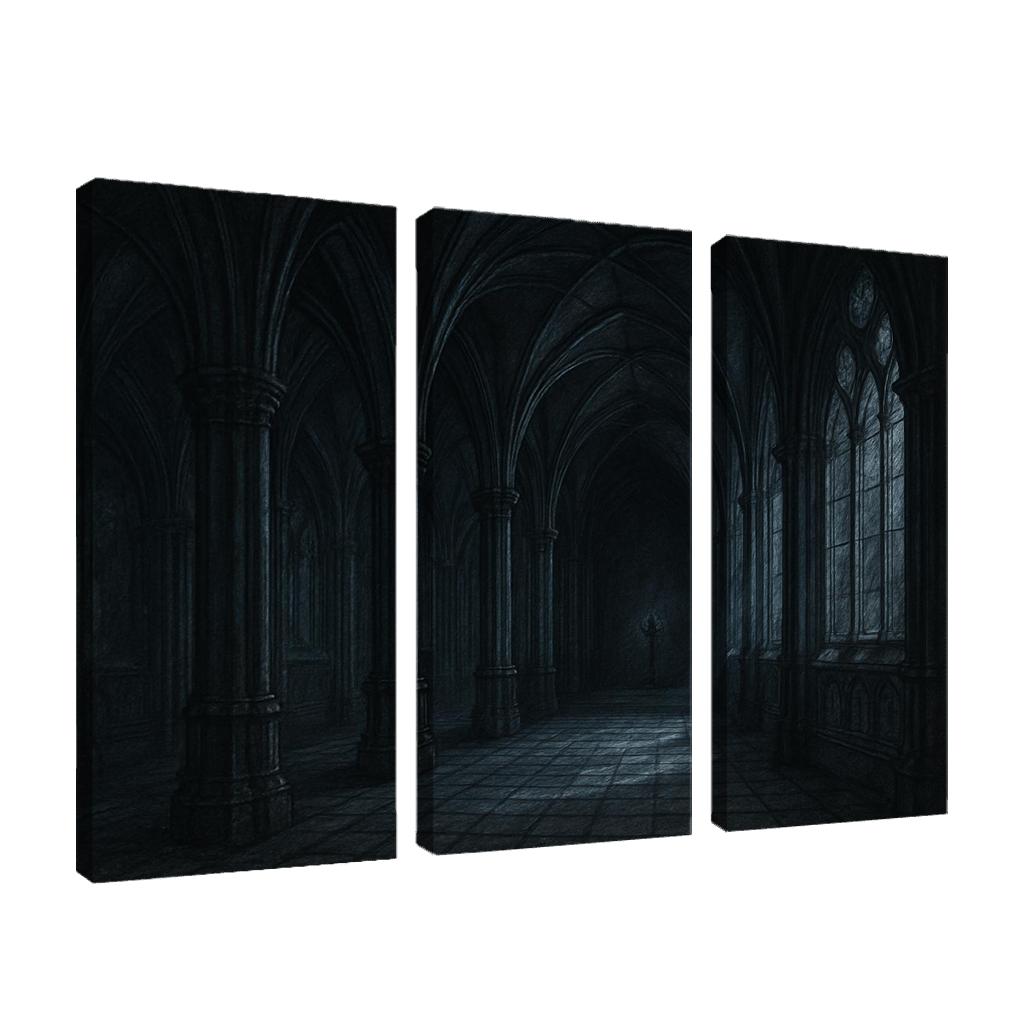 Nocturnal Vault: Ribbed Sanctuary abstract paintings frame