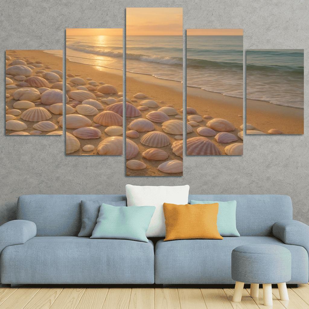 Seashell Sanctuary canvas paintings frame