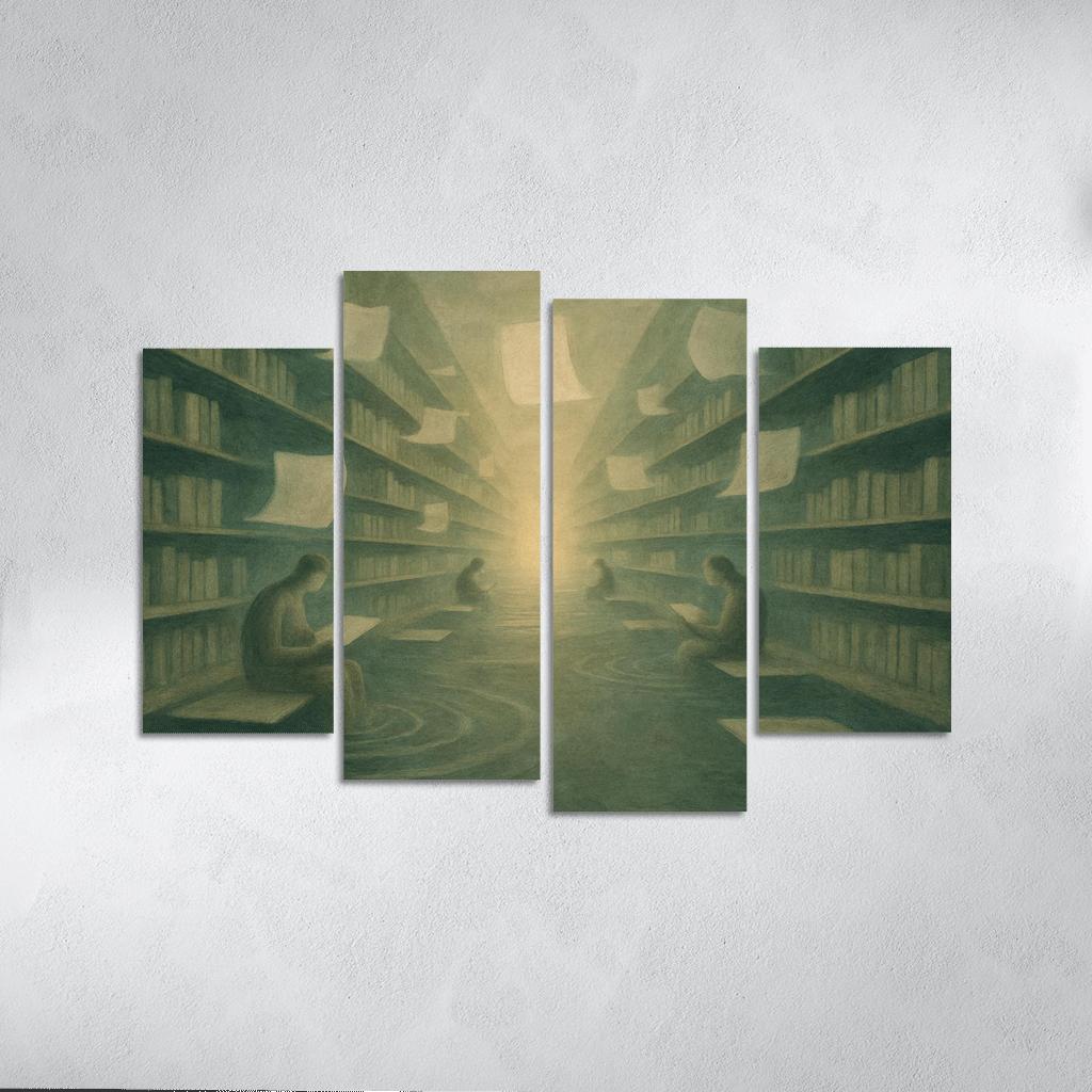Library Of Quiet Echoes canvas paintings frame