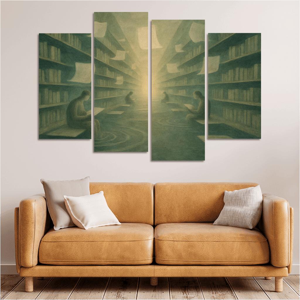 Library Of Quiet Echoes canvas paintings frame