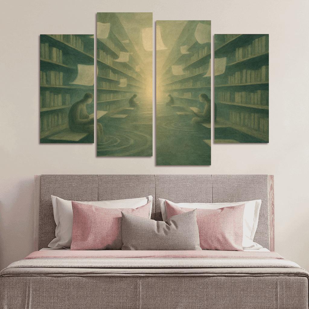 Library Of Quiet Echoes canvas paintings frame