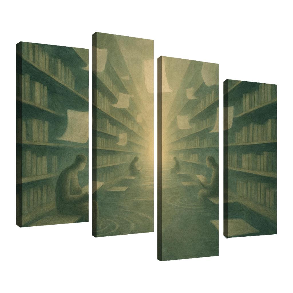Library Of Quiet Echoes canvas paintings frame