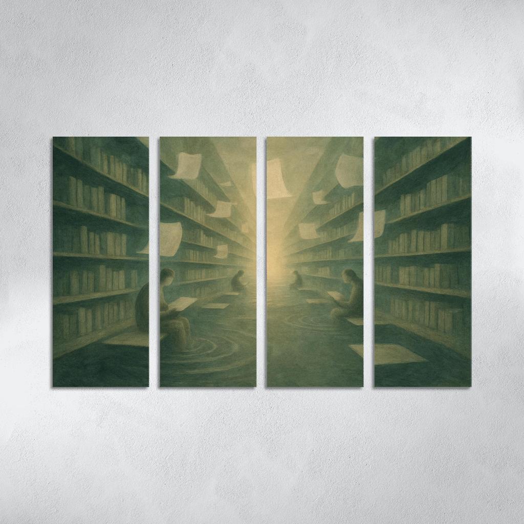 Library Of Quiet Echoes canvas paintings frame