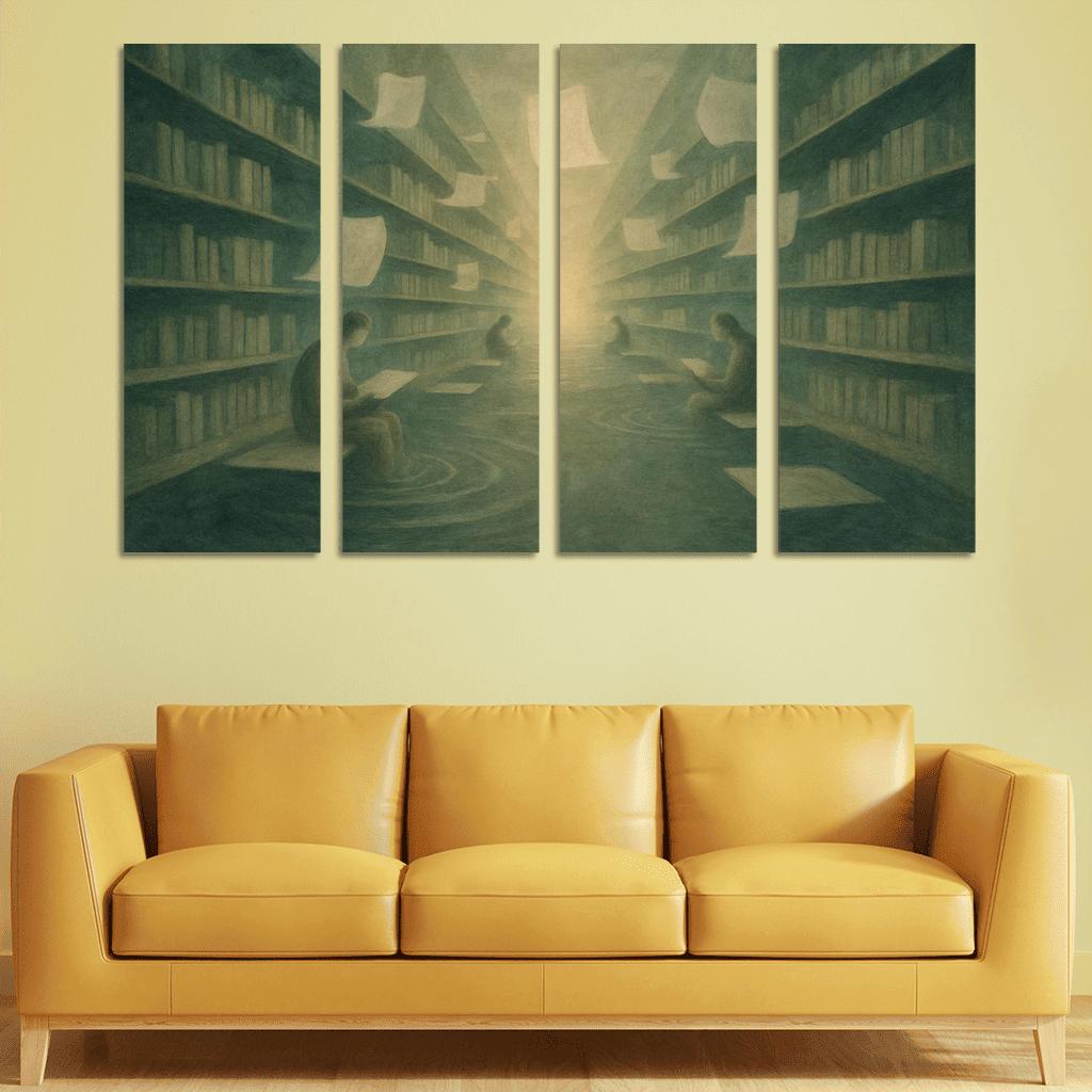Library Of Quiet Echoes canvas paintings frame