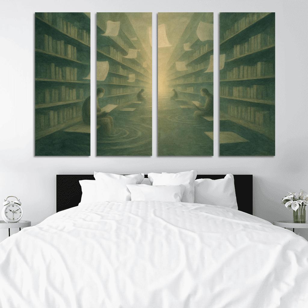 Library Of Quiet Echoes canvas paintings frame