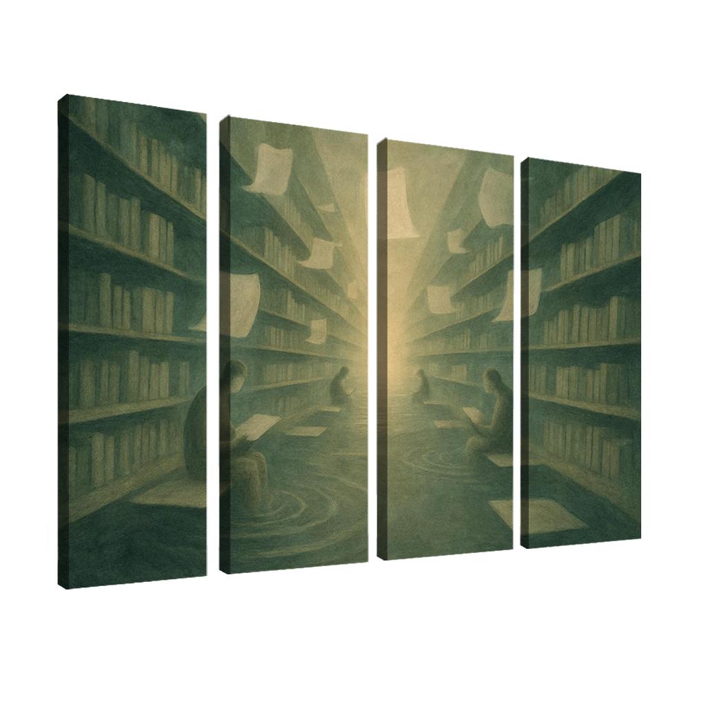Library Of Quiet Echoes canvas paintings frame